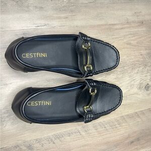 Black Leather Loafers for Women